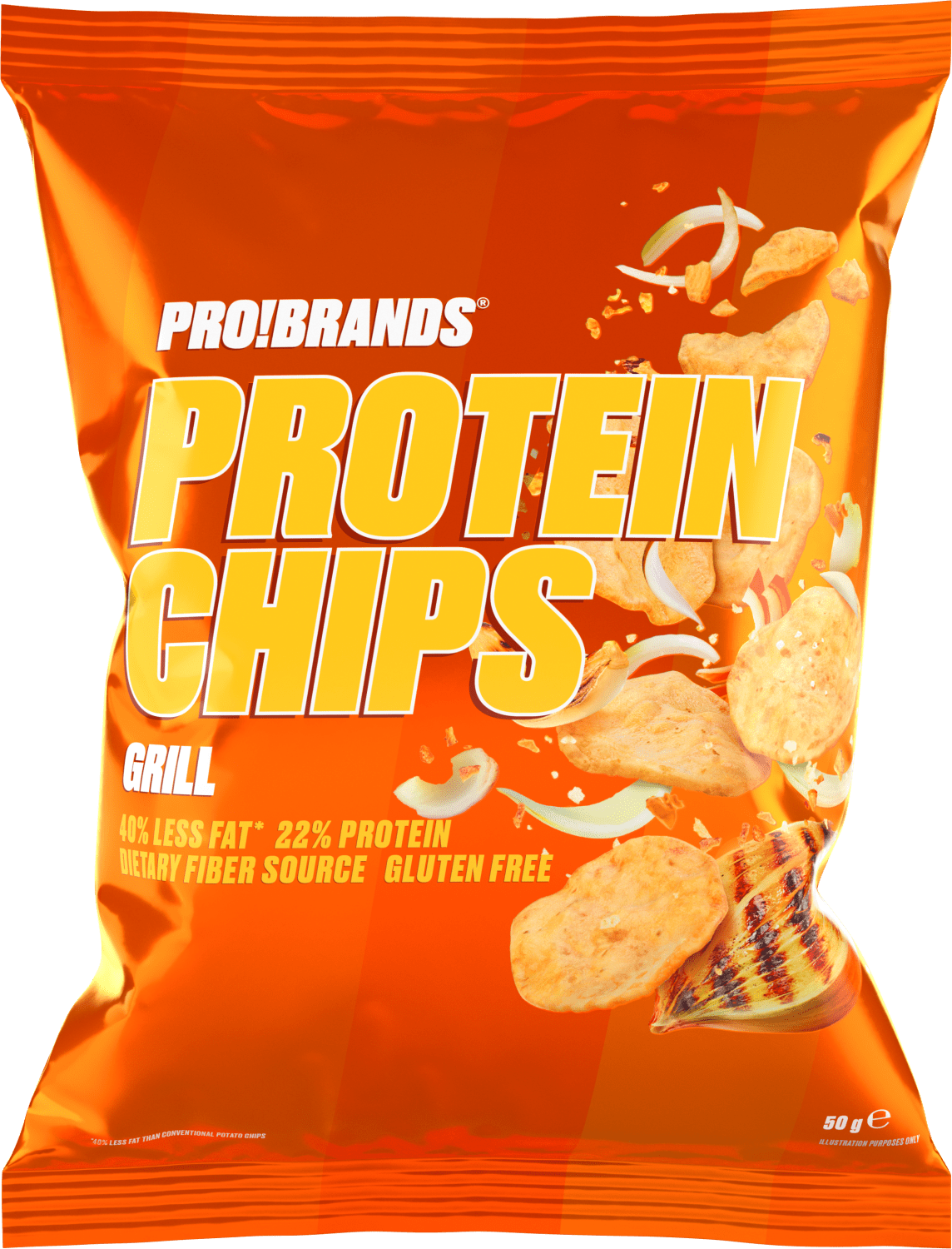 Pro!Brands ProteinPro Chips 12x50g, Grill <br>BF: 10-11-2026