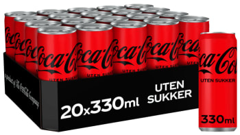 Coca-Cola uten sukker, 20x330ml boks (Pant 2,-)