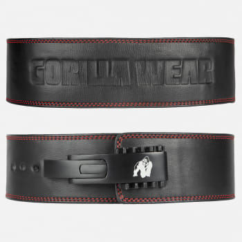 Gorilla Wear 4 Inch Premium Leather Lever Belt, Black, 2XL/3XL - GW