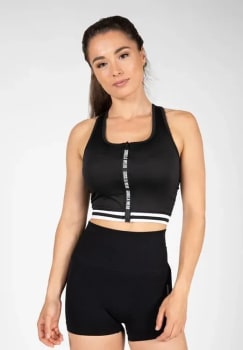 Mesa Zip Front Crop Top, Black