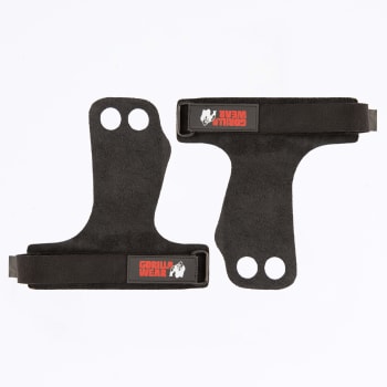 2-Hole Leather Lifting Grips, Black