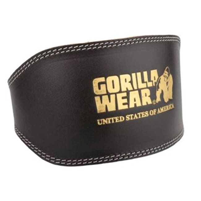 Leather padded belt (15cm), Black/Gold, 2XL/3XL - GW