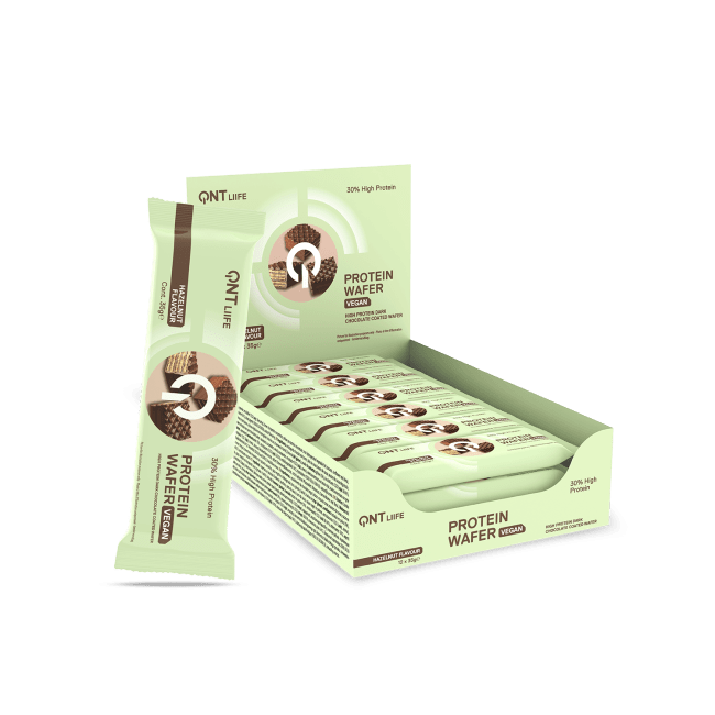 QNT VEGAN Protein Wafer Bar, 12x35g, Hazelnut Cream
