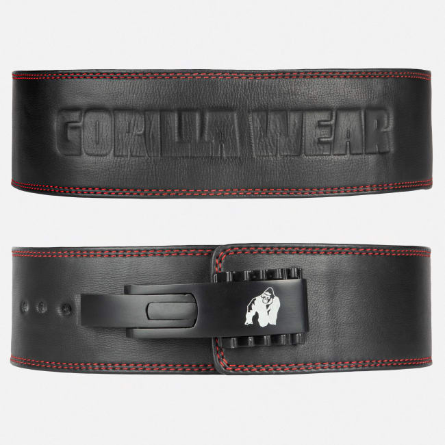 Gorilla Wear 4 Inch Premium Leather Lever Belt, Black, 2XL/3XL - GW