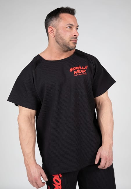 Augustine Old School Work Out Top, Black/Red