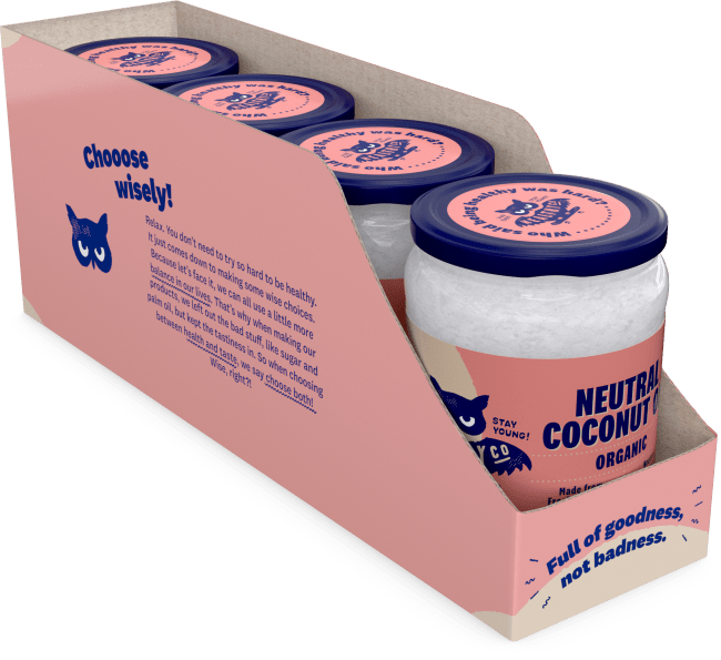 Healthyco Eco Coconut oil, 500ml x 4stk, Neutral