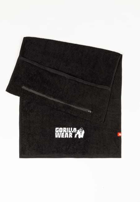 Zip Pocket Gym Towel, Black GW