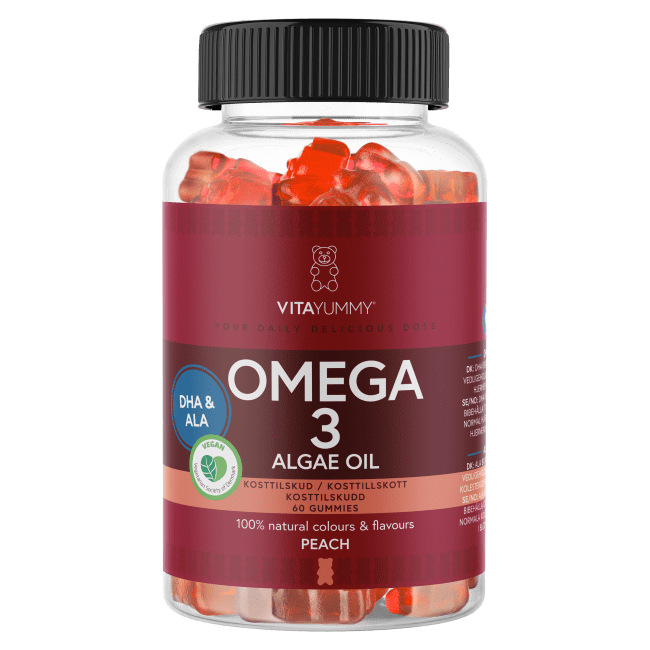 VitaYummy, Omega 3, 60stk, Peach (Vegan)
