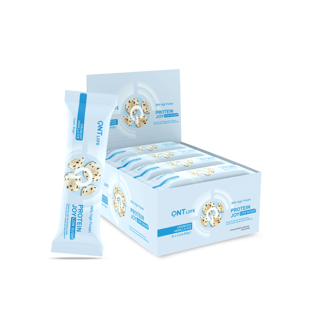 QNT Protein Joy low sugar protein bar, 12x60g, Crunchy Vanilla Ice <br>BF: 28-08-2026