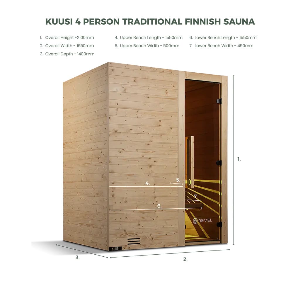 Revel Kuusi 4 Person Traditional Finnish Sauna