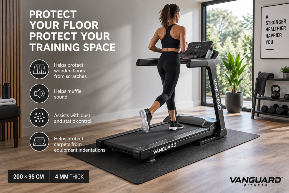Vanguard Fitness Treadmill Mat – 200 × 95cm Protective Floor Mat