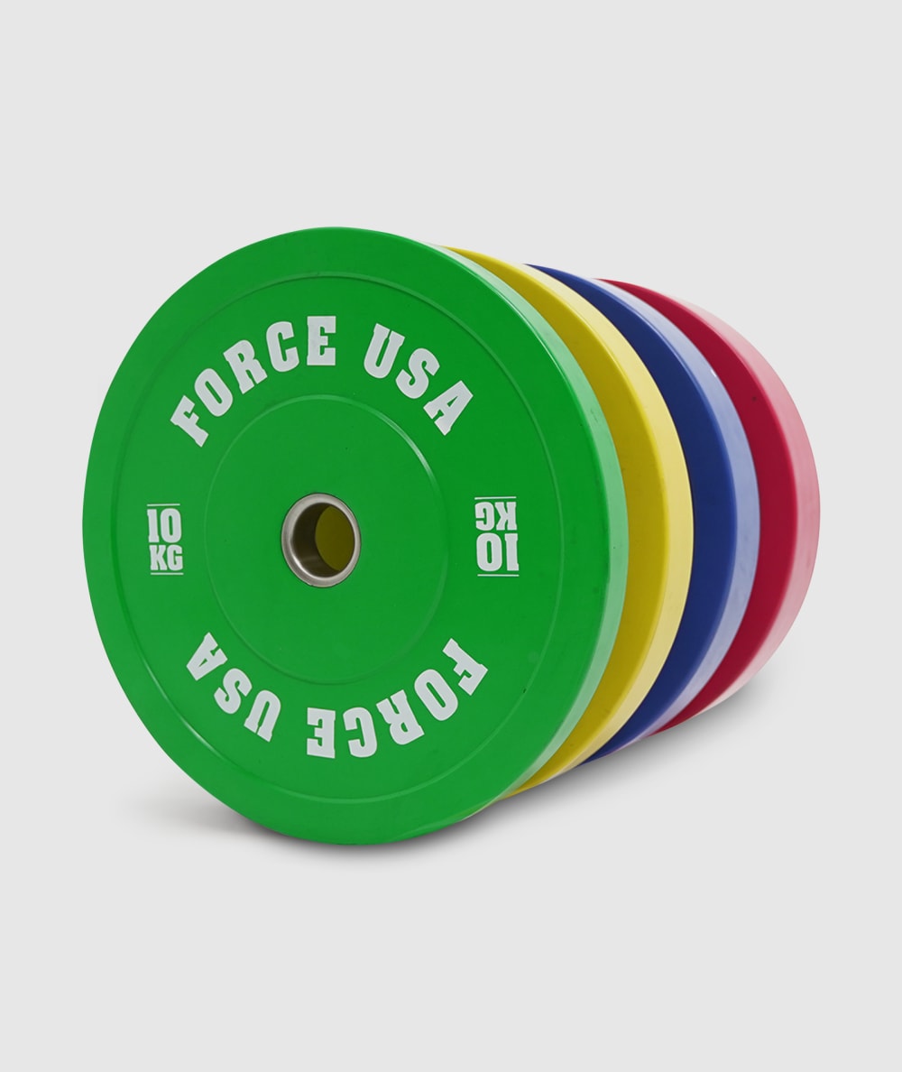 Force USA Pro Grade Coloured Bumper Plates Set 240kg
