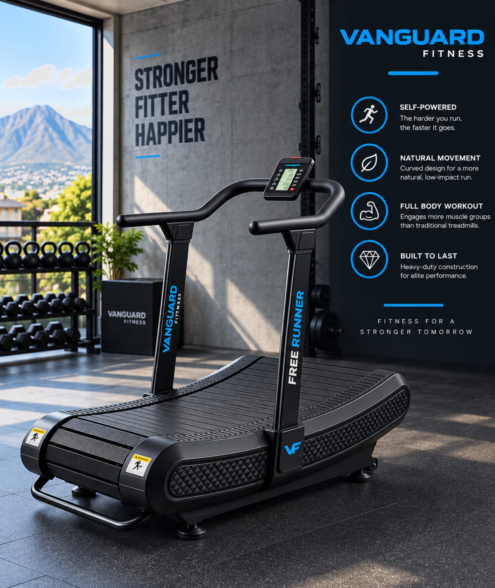 Vanguard Fitness Free Runner Curved Motorless Treadmill