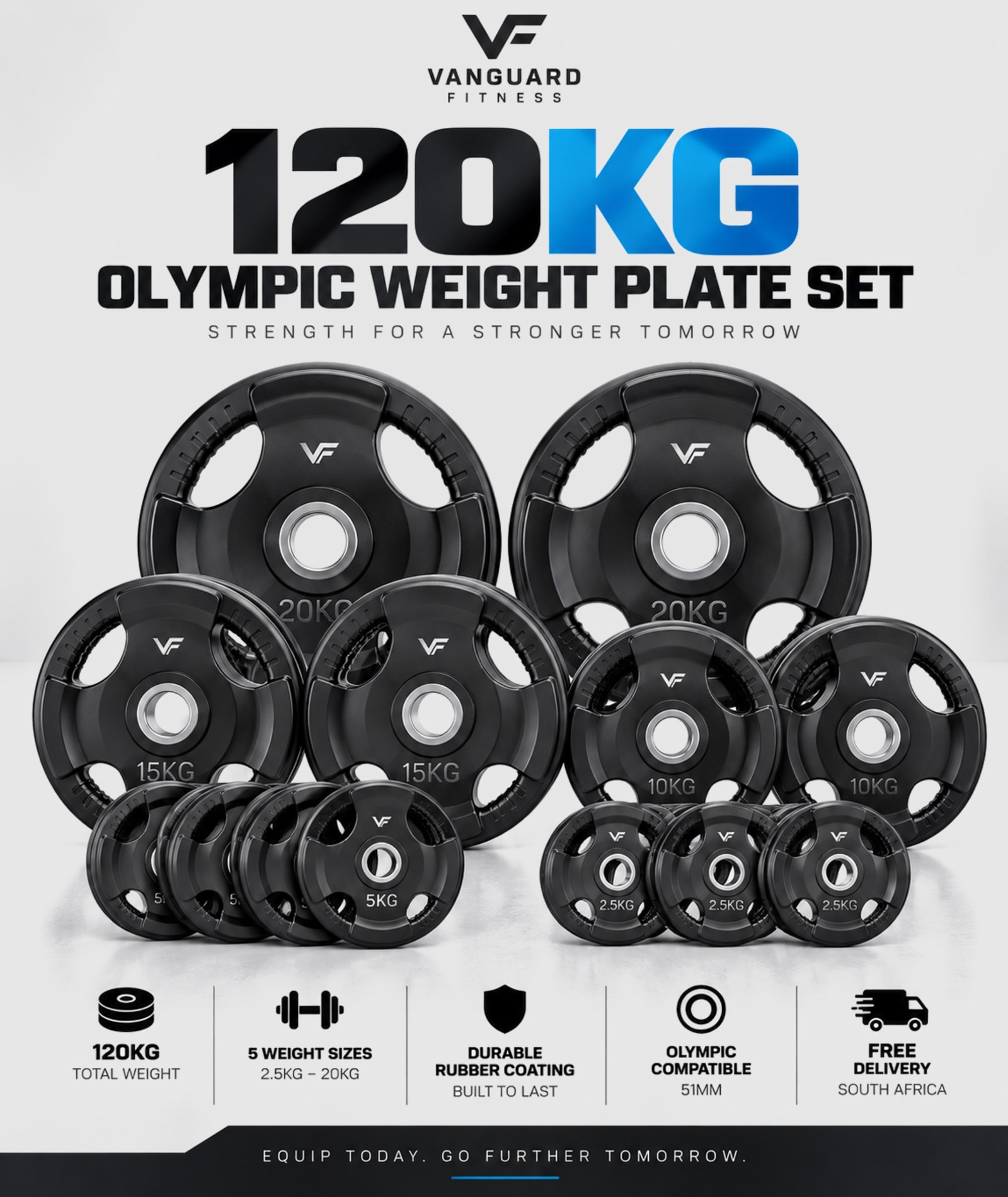 120kg Vanguard Olympic Weight Plate Set