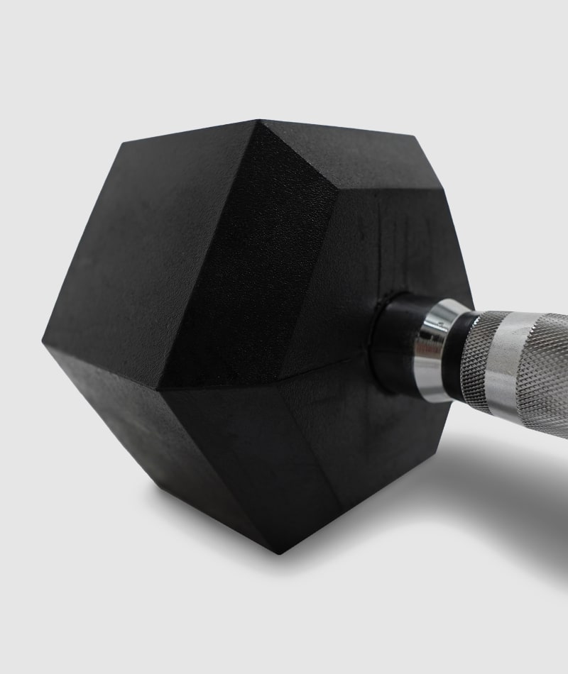 Force USA 2–50kg Commercial Rubber Hex Dumbbell Set + Racks