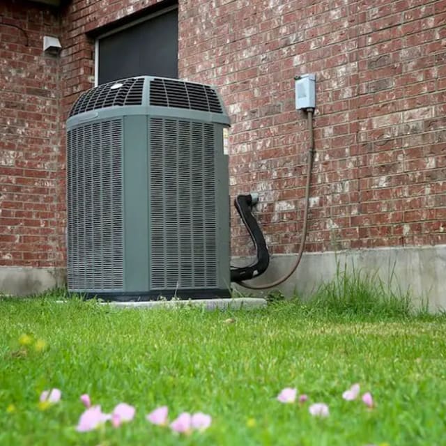 An air conditioner has been serviced by King Heating, Cooling & Plumbing