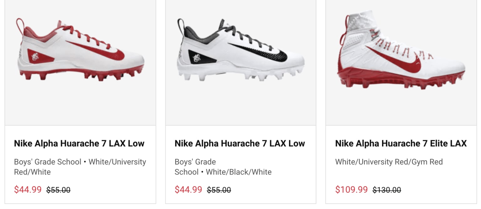 Nike Alpha Huarache 7 Elite White/Black Lacrosse Cleats