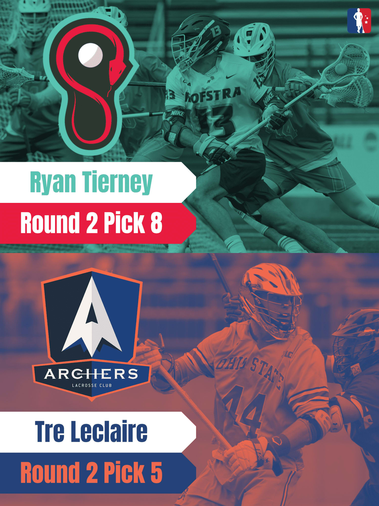 Ryan Tierney & Tre Leclaire PLL Rookie Spotlights Lacrosse All Stars