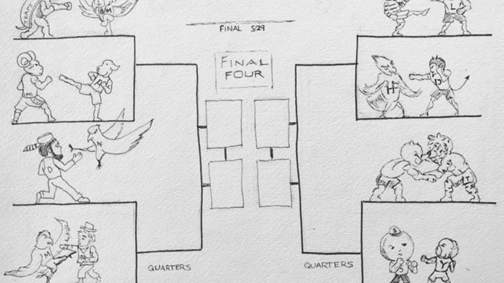 2017 Mascot Bracket lacrosse cartoon Jim Fenzel