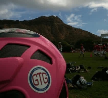 Hawaii grow the game mountain lacrosse pink helmet malcolm chase