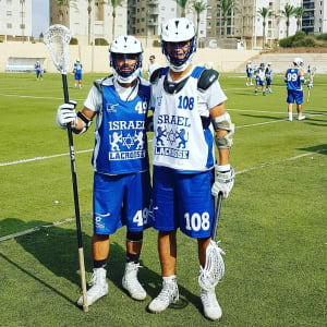 Dan Leventhal Ori Bar David (#108) and Bar Yahalom (#49). Photo: Ori Bar David Israel Lacrosse
