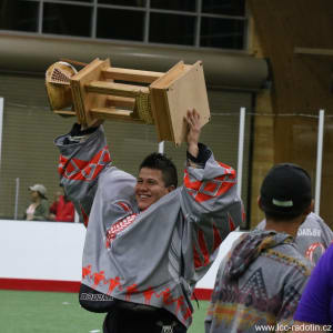Hiana Thompson hoisting the LASNAI trophy
