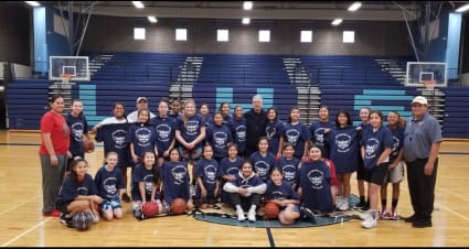 The Holiday Hoops Basketball Clinic hosts kids from Lapwai and beyond, aiming to bridge gaps built through race, gender, location and more. Photo courtesy of Rika Powaukee.