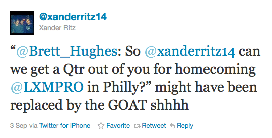 Xander Ritz LXM Goat tweet Xander Ritz LXM Goat tweet