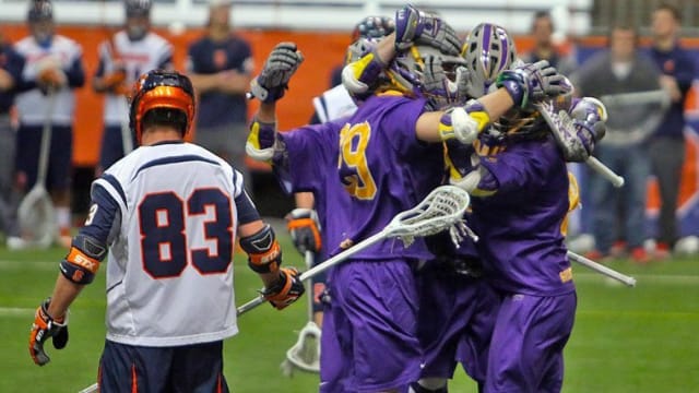 Syracuse lacrosse vs UAlbany 2015 credit Jeff Melnik NCAA Division I late season lacrosse polls