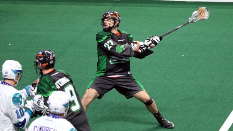 New England Black Wolves vs Rochester Knighthawks NLL 2017 Photo Jeff Melnik LaxAllStars.com