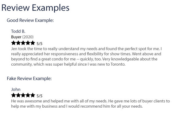 Real Estate Agent Review Template