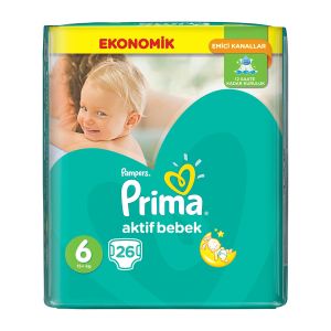 Prima Aktif Bebek Bezi Extra Large 26'lı 6 Beden