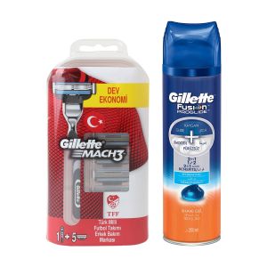 Gillette Mach3 Makine 5 Bıçaklı + Nemlendirici