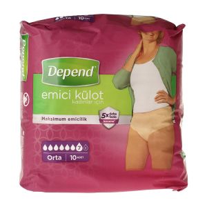 Depend Emici Külot Kadın Orta 10'lu