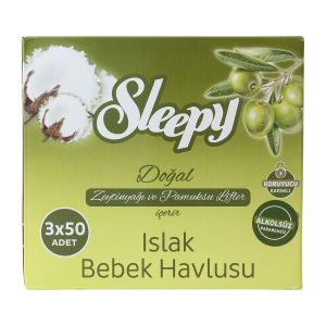 Sleepy Islak Havlu Zeytinyağlı Defne 3X50