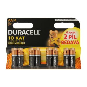 Duracell AA Kalem Pil 6+2