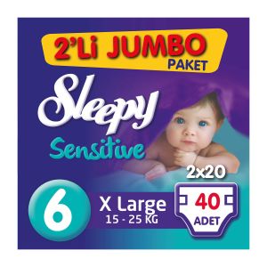 Sleepy Jumbo 2'li Bebek Bezi x Large 40lı 6 Beden