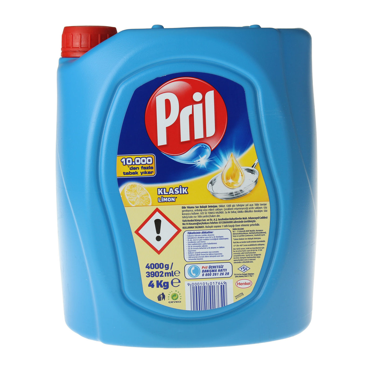 Pril Sıvı Bulaşık Deterjanı İkili Etki Limon 4 lt