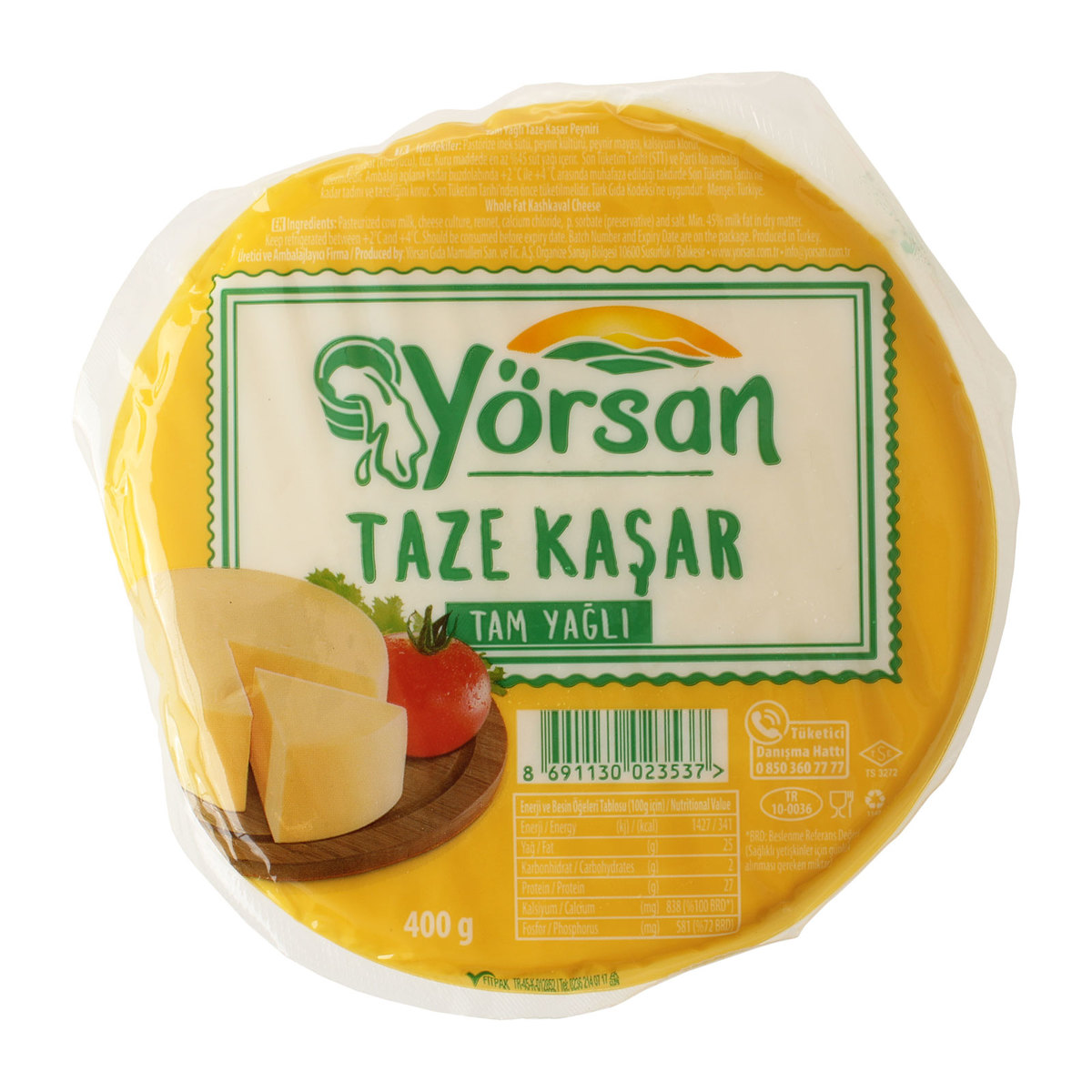 Yörsan Kaşar Peyniri 400 gr