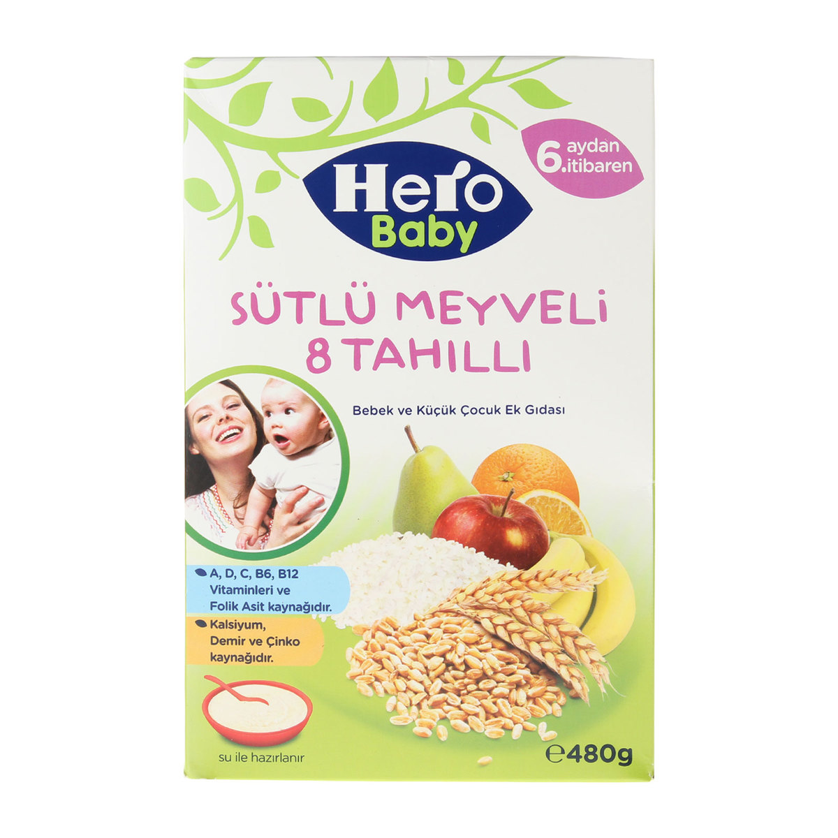 Hero Baby Sütlü Tahıllı Meyveli 480 gr