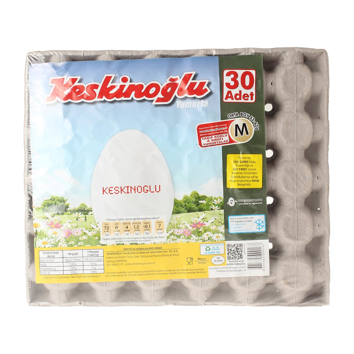 Keskinoğlu Yumurta Beyaz Orta Boy 30'lu