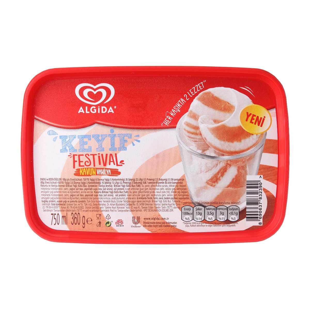 Algida Keyif Kavun-Vanilya 750 ml