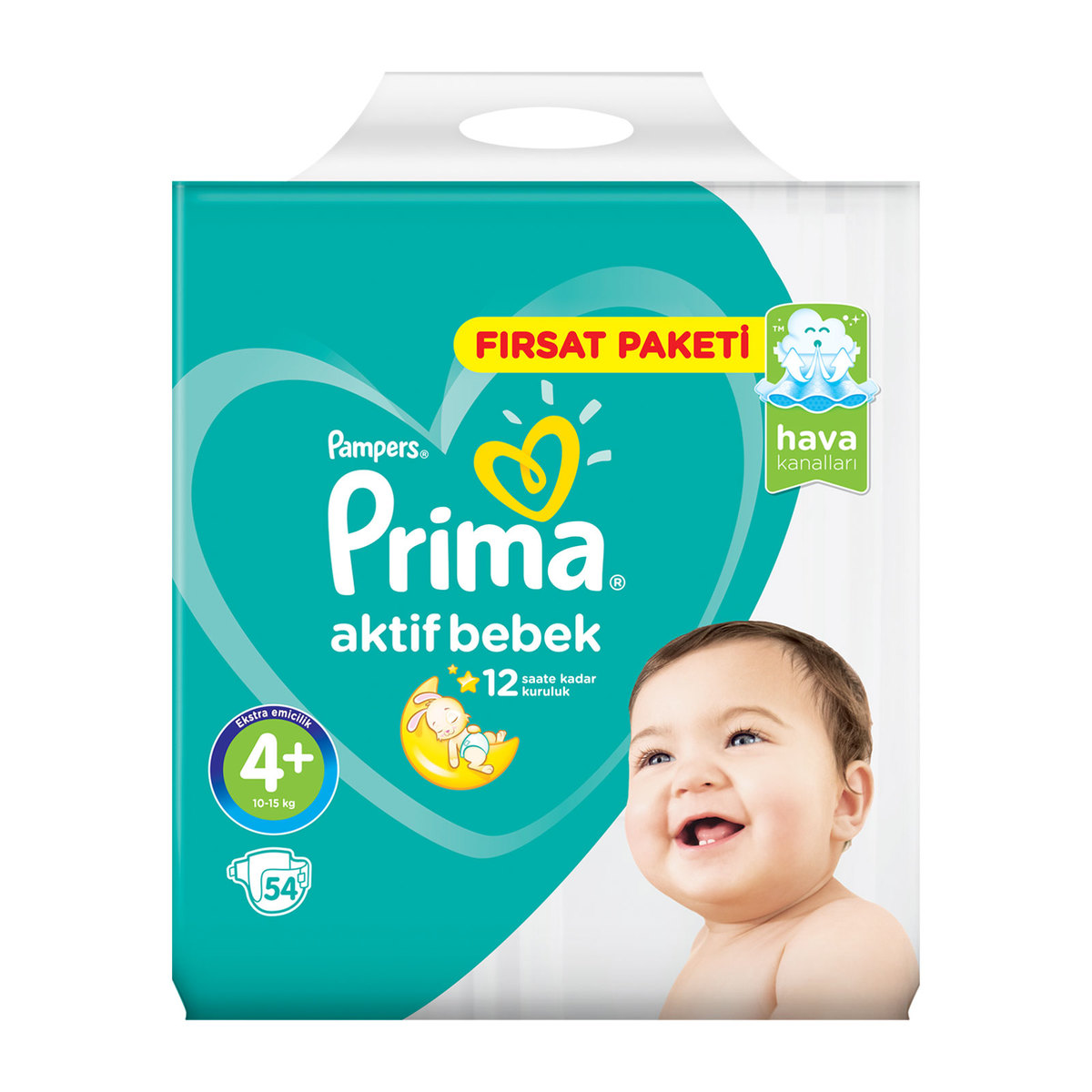 Prima Aktif Bebek Bezi Maxi 54'lü 4+ Beden