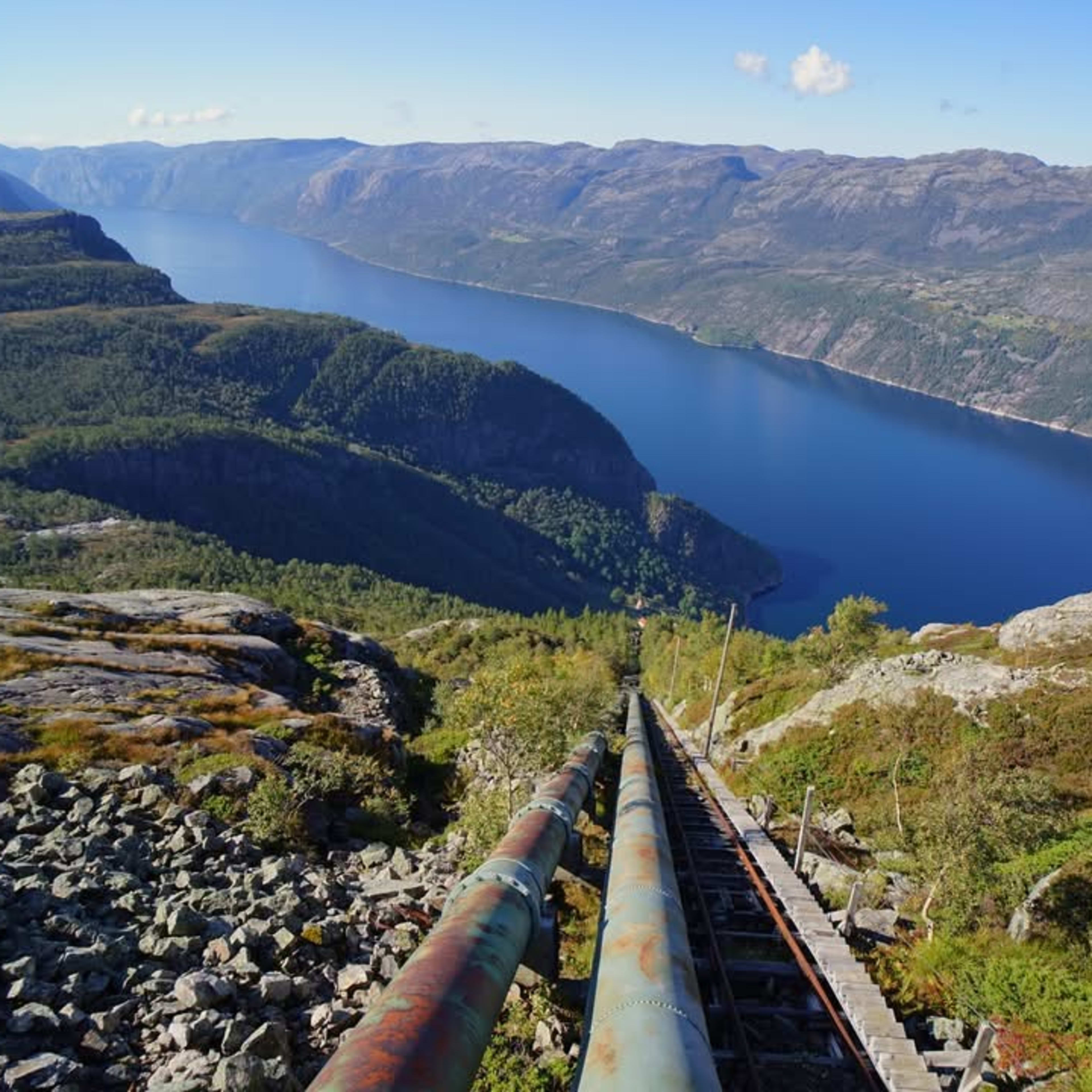 Stunning Lysefjord views from the Flørli hiking trail on the RIB and hike tour from Stavanger