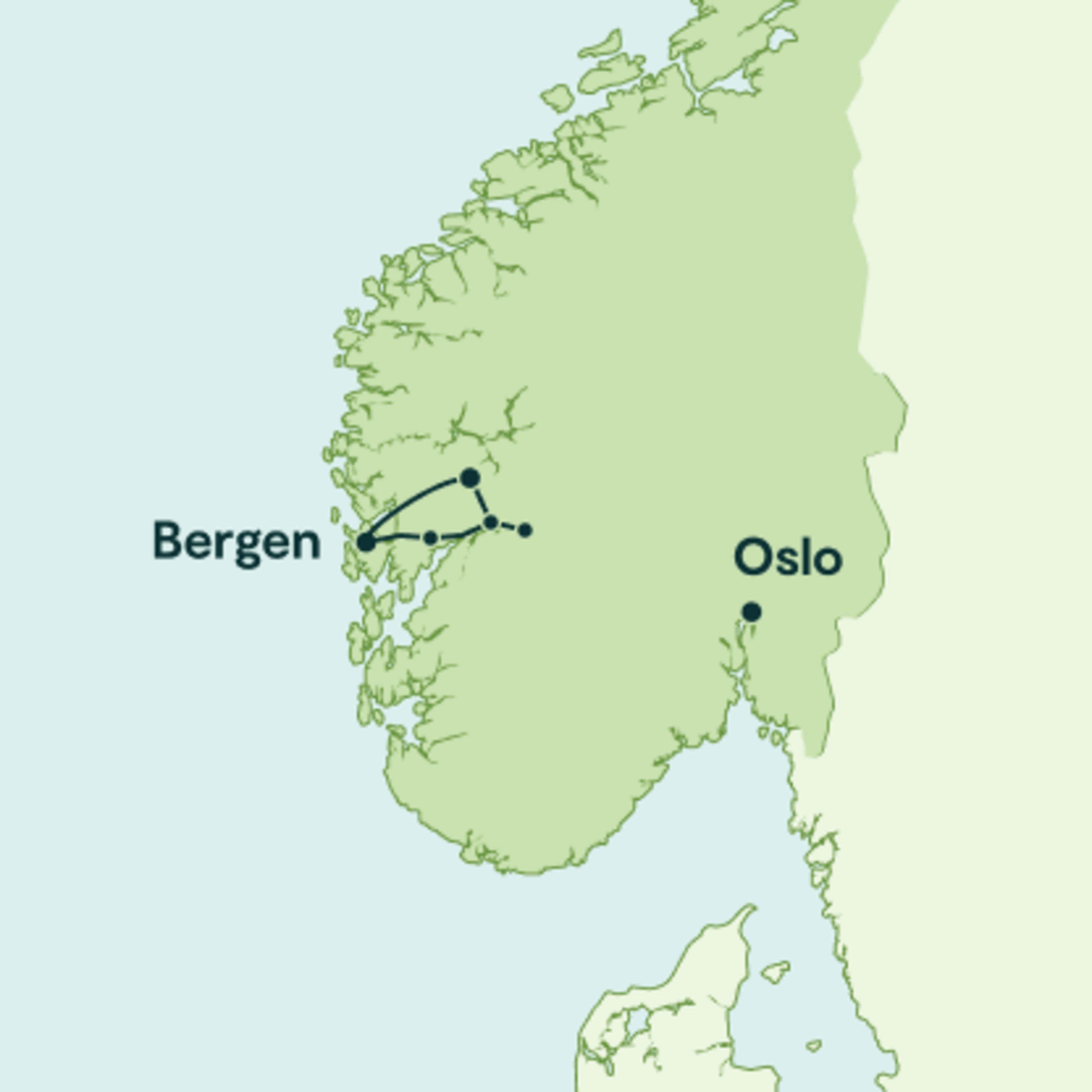 Hardangerfjord in a Nutshell map