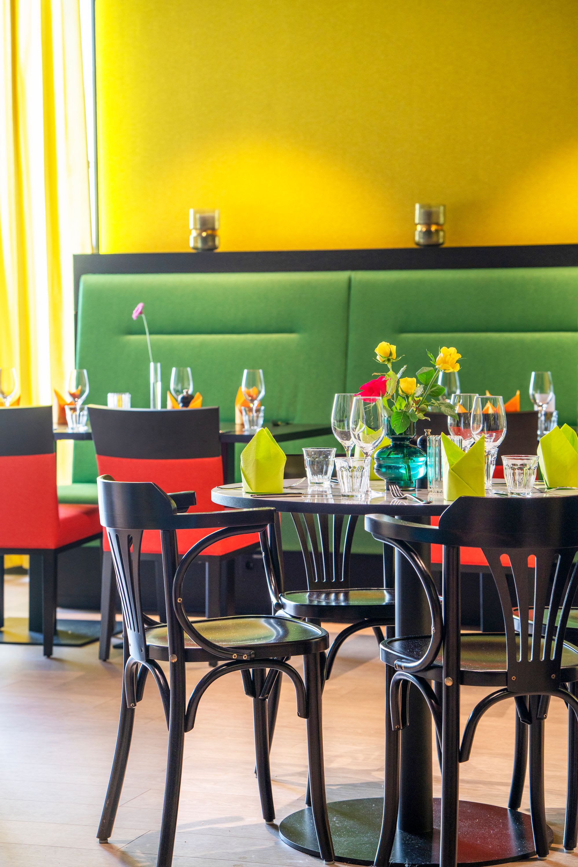 Bright and inviting breakfast space at Thon Hotel Alta featuring contemporary Scandinavian style