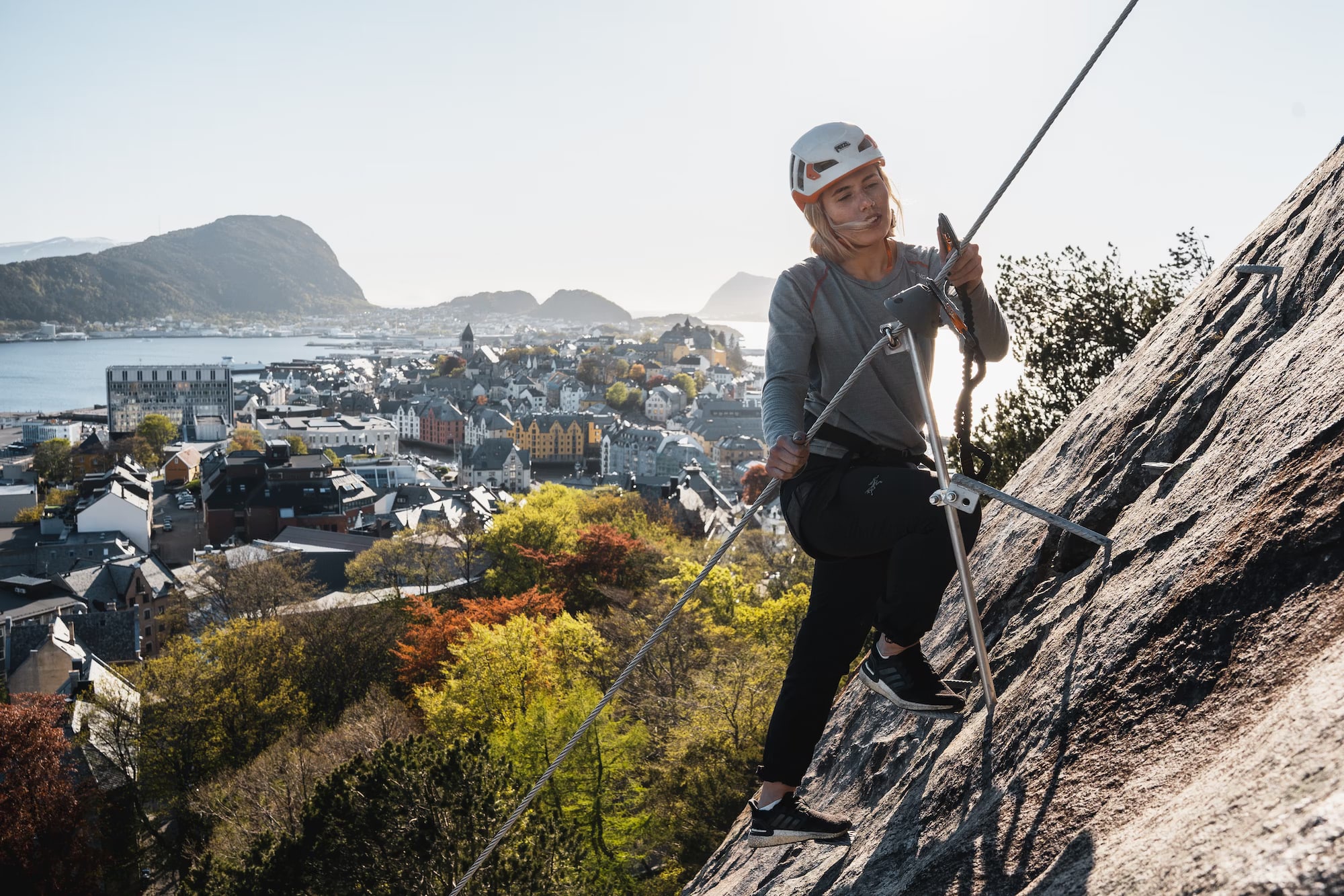 Professional via ferrata safety equipment and guidance in Ålesund