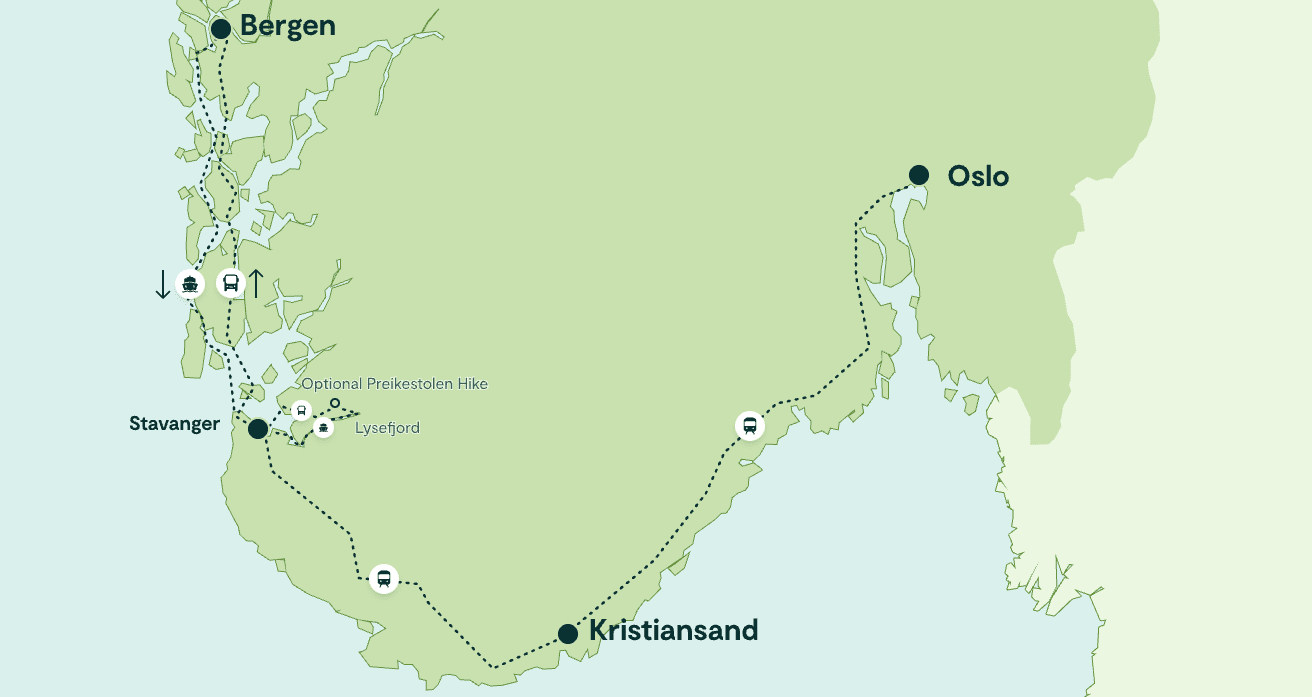 Karte Map Lysefjord in a nutshell, alle Variationen