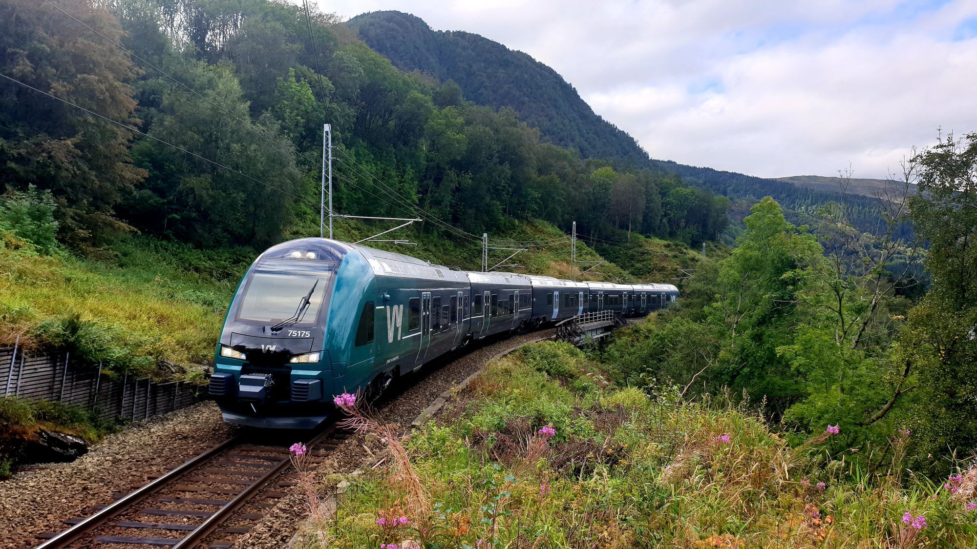 Voss Railway passing by Romslo on its way from Bergen to Voss