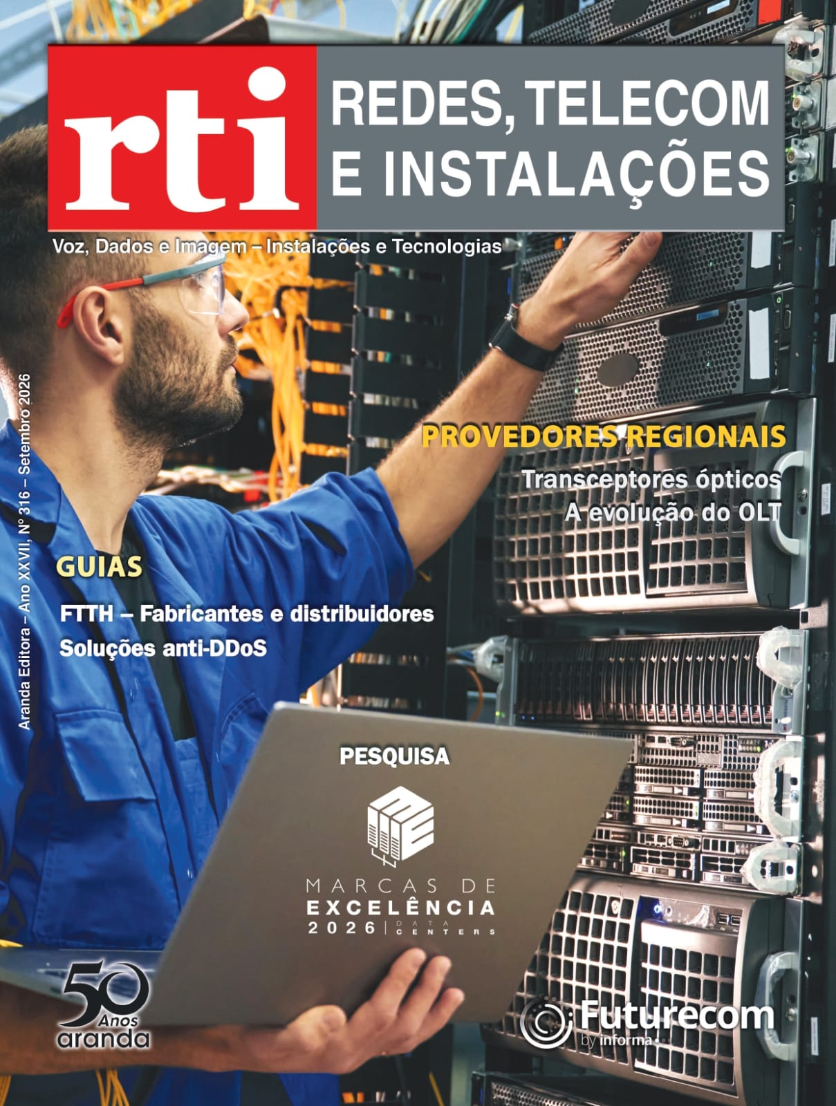 Capa da RTI – Redes, Telecom e Instalações